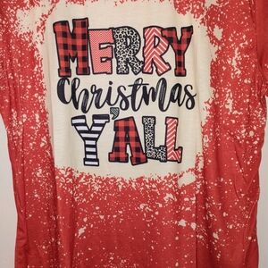 Red and White Christmas Graphic Tee SM PTP 22"